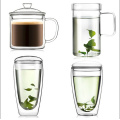 Double Layer Glass Mug Heat Resistant Cup With Lid for Infusing Coffee, Milk, Tea, etc